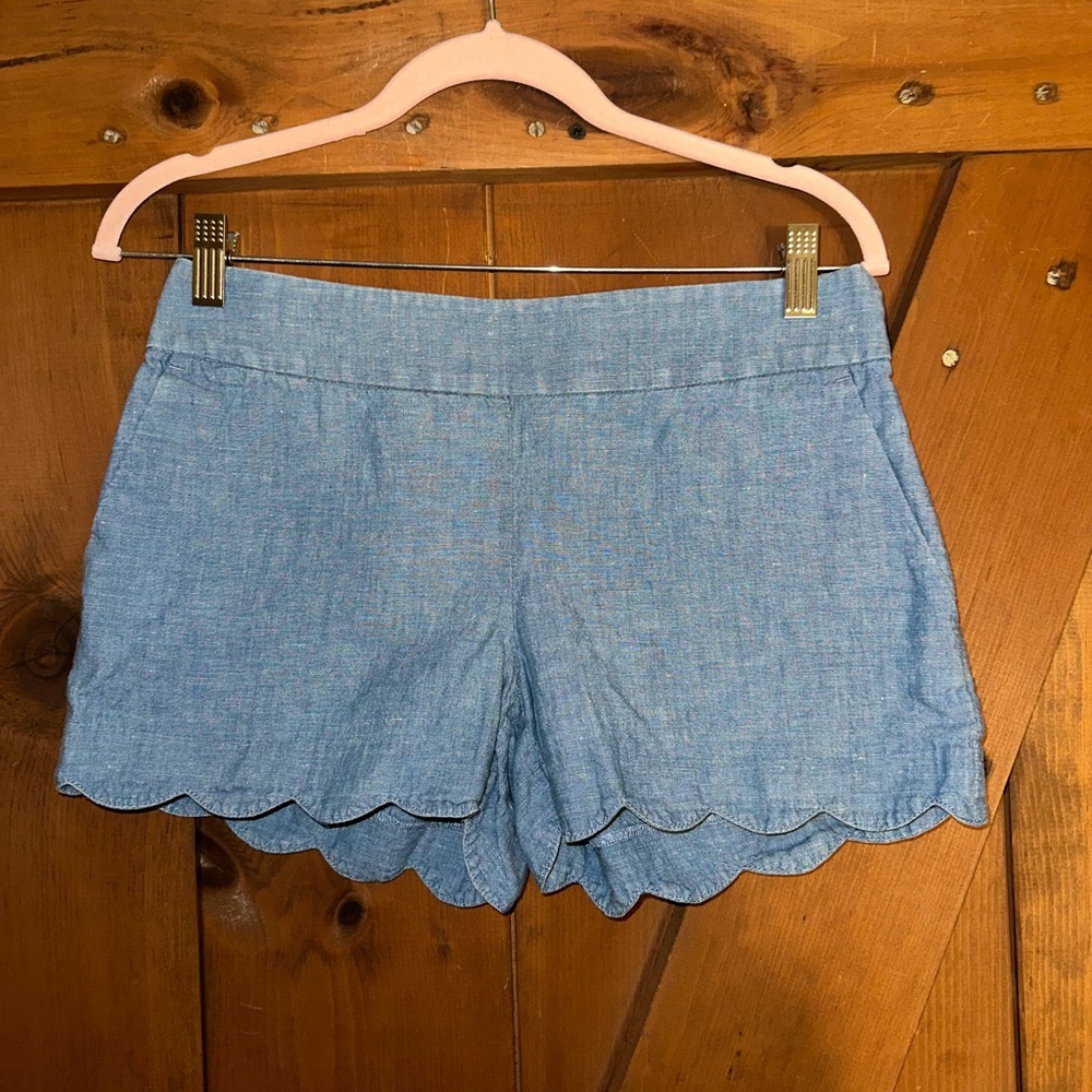 LOFT Scalloped Blue “The Riviera Short” Sz 0